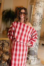 Load image into Gallery viewer, Cosette Blouse (Red/Off White)