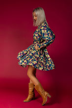 Load image into Gallery viewer, Jill Dress (Blue Pensies)