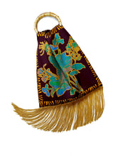 Load image into Gallery viewer, Avra Chocolate Large Silk Luxury Handbag with Bamboo Handle