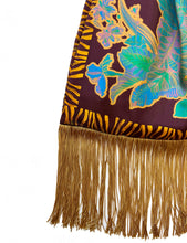 Load image into Gallery viewer, Avra Chocolate Large Silk Luxury Handbag with Bamboo Handle