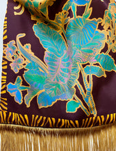 Load image into Gallery viewer, Avra Chocolate Large Silk Luxury Handbag with Bamboo Handle