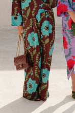 Load image into Gallery viewer, Gill Satin Pants (Burgundy/Turquoise)