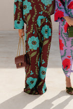 Load image into Gallery viewer, Gill Satin Pants (Burgundy/Turquoise)