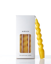 Load image into Gallery viewer, Maegen - Set of 3 Glossy Twisted Taper Leaf Green Candles (25cm)