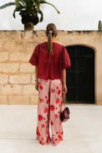 Load image into Gallery viewer, Avril Wide Leg Trousers (Pink/Red)