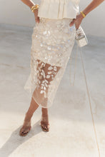 Load image into Gallery viewer, Cleo Sequined Skirt (Off-white)