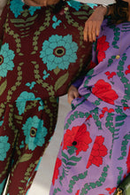 Load image into Gallery viewer, Gill Satin Blouse (Burgundy/Turquoise)