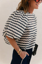Load image into Gallery viewer, Charlotte Blouse (Navy/Ecru)