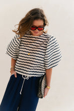 Load image into Gallery viewer, Charlotte Blouse (Navy/Ecru)