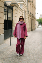 Load image into Gallery viewer, Norma Wide Velvet Pants (Aubergine)