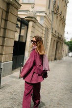 Load image into Gallery viewer, Norma Wide Velvet Pants (Aubergine)