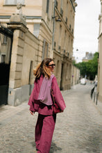 Load image into Gallery viewer, Norma Wide Velvet Pants (Aubergine)