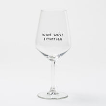 Load image into Gallery viewer, "Wine Wine Situation" wine glass by Johanna Schwarzer × selekkt