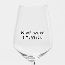 Load image into Gallery viewer, "Wine Wine Situation" wine glass by Johanna Schwarzer × selekkt