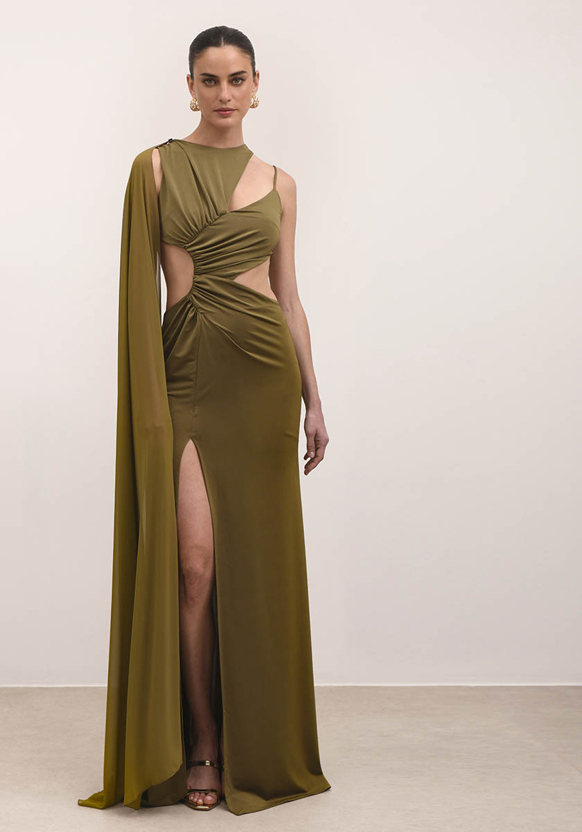 Brooklyn Dress (Olive) – www.atheneeboutique.com