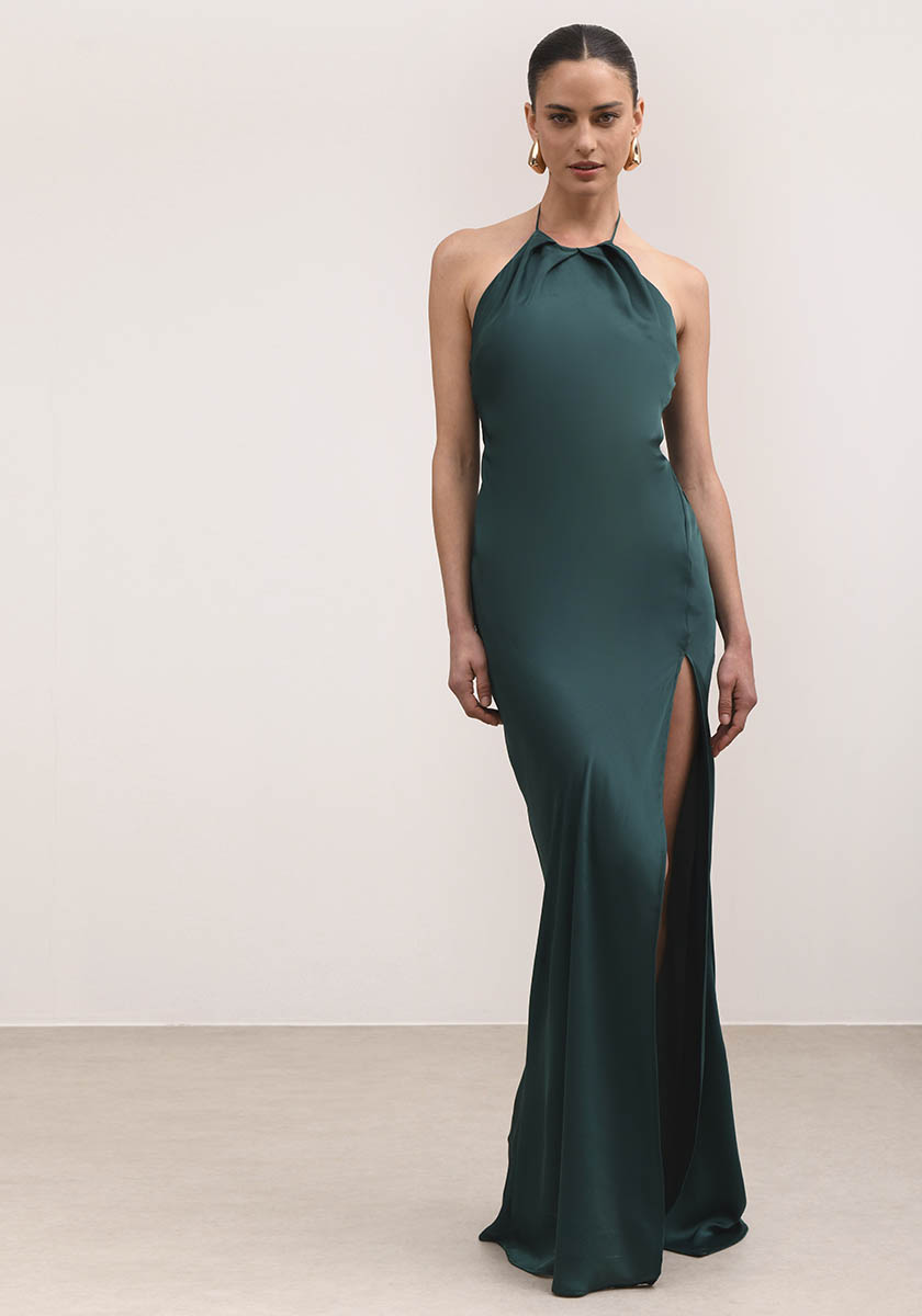 Elisa Dress (Evergreen) – www.atheneeboutique.com