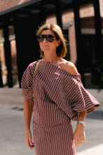 Load image into Gallery viewer, Cosette Blouse (Burgundy stripes)
