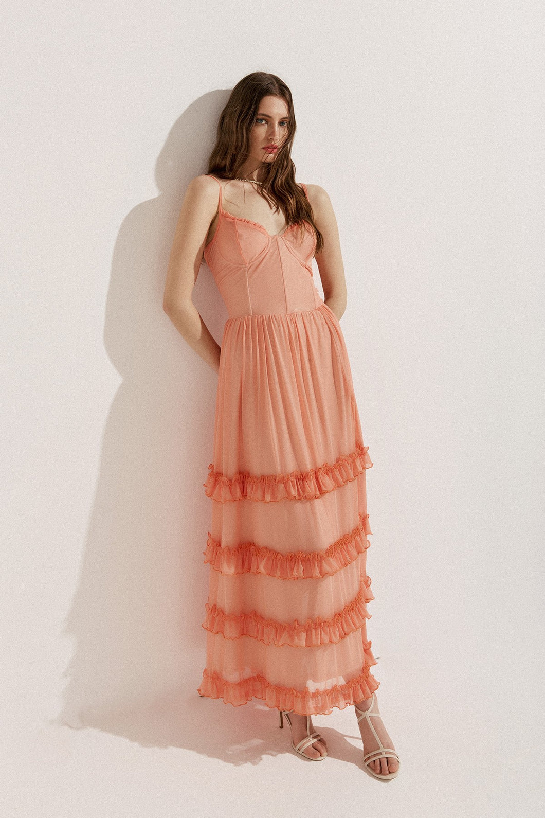 Nafsika Dress (Coral)