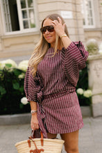 Load image into Gallery viewer, Cosette Blouse (Burgundy stripes)
