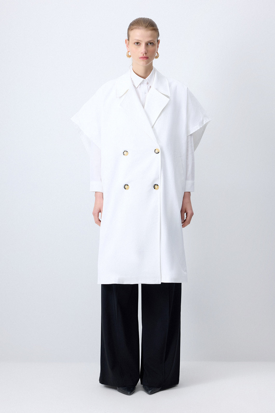 Nantes Oversized Denim Coat (White)