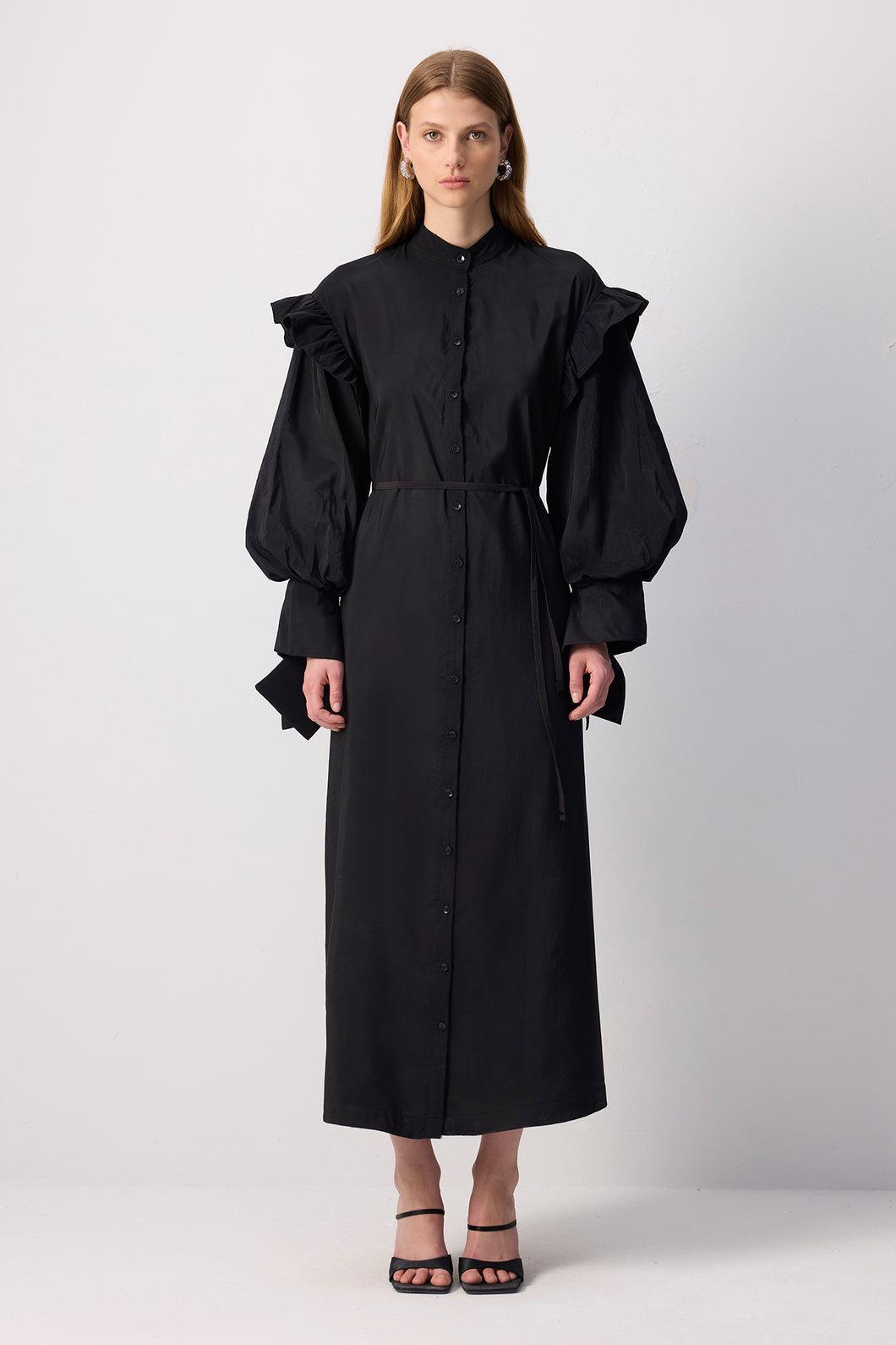 Toulon Ruffled Cupra Dress