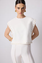 Load image into Gallery viewer, Amiens Short Blouse With Studs (Creme)
