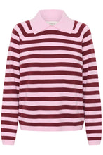 Load image into Gallery viewer, Madie Polo Pullover (Pink stripes)
