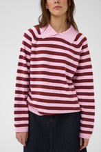 Load image into Gallery viewer, Madie Polo Pullover (Pink stripes)
