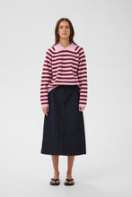 Load image into Gallery viewer, Madie Polo Pullover (Pink stripes)
