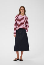 Load image into Gallery viewer, Madie Polo Pullover (Pink stripes)
