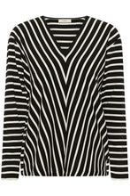 Load image into Gallery viewer, Della V-Neck Top (Black/White)

