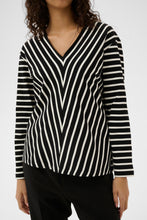 Load image into Gallery viewer, Della V-Neck Top (Black/White)
