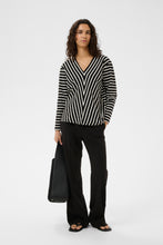 Load image into Gallery viewer, Della V-Neck Top (Black/White)
