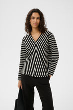 Load image into Gallery viewer, Della V-Neck Top (Black/White)
