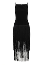 Load image into Gallery viewer, CHARLEENEIW Fringe Dress (Black)
