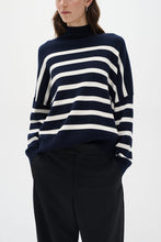 Load image into Gallery viewer, Tenley Turtleneck Pullover (Blue/White)
