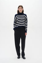 Load image into Gallery viewer, Tenley Turtleneck Pullover (Blue/White)
