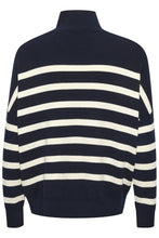 Load image into Gallery viewer, Tenley Turtleneck Pullover (Blue/White)
