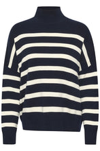 Load image into Gallery viewer, Tenley Turtleneck Pullover (Blue/White)
