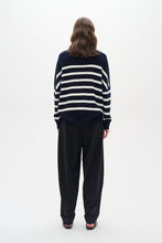 Load image into Gallery viewer, Tenley Turtleneck Pullover (Blue/White)
