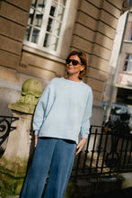 Load image into Gallery viewer, Mommy Sweater (Baby blue/Viola print)
