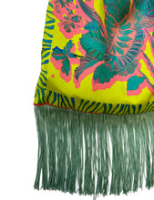 Load image into Gallery viewer, Avra Lime Large Silk Luxury Handbag with Bamboo Handle
