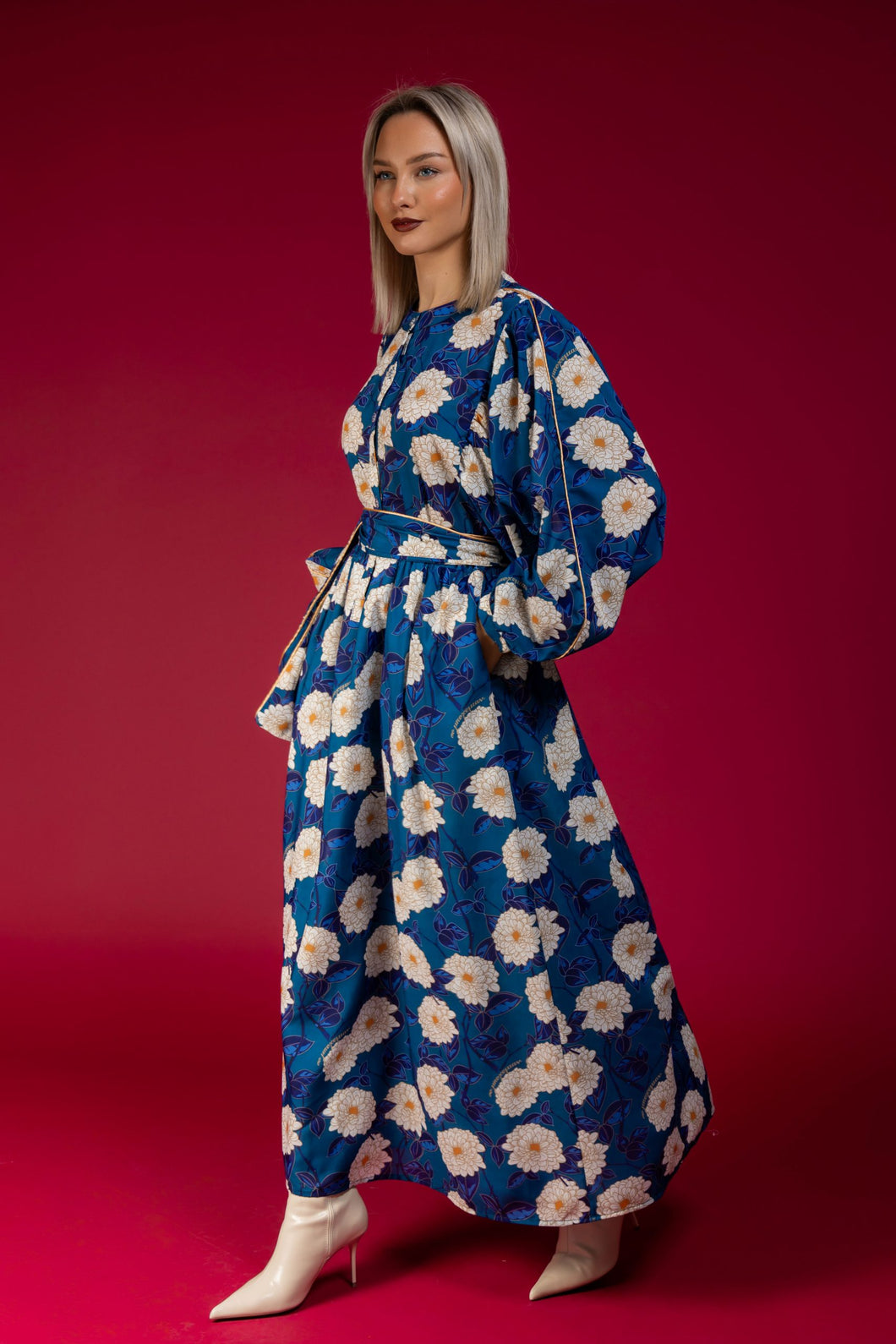 Bettina Dress (White Peonies)