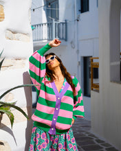 Load image into Gallery viewer, Jays Cardigan (Green &amp; Pink)
