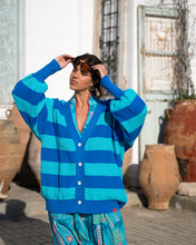 Load image into Gallery viewer, Jays Cardigan (Blue &amp; Turquoise)
