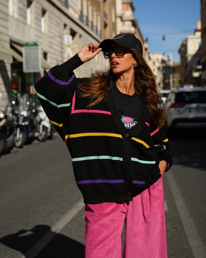 Jays Cardigan (Black & Multi)