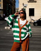 Load image into Gallery viewer, Jays Cardigan (Green &amp; White)
