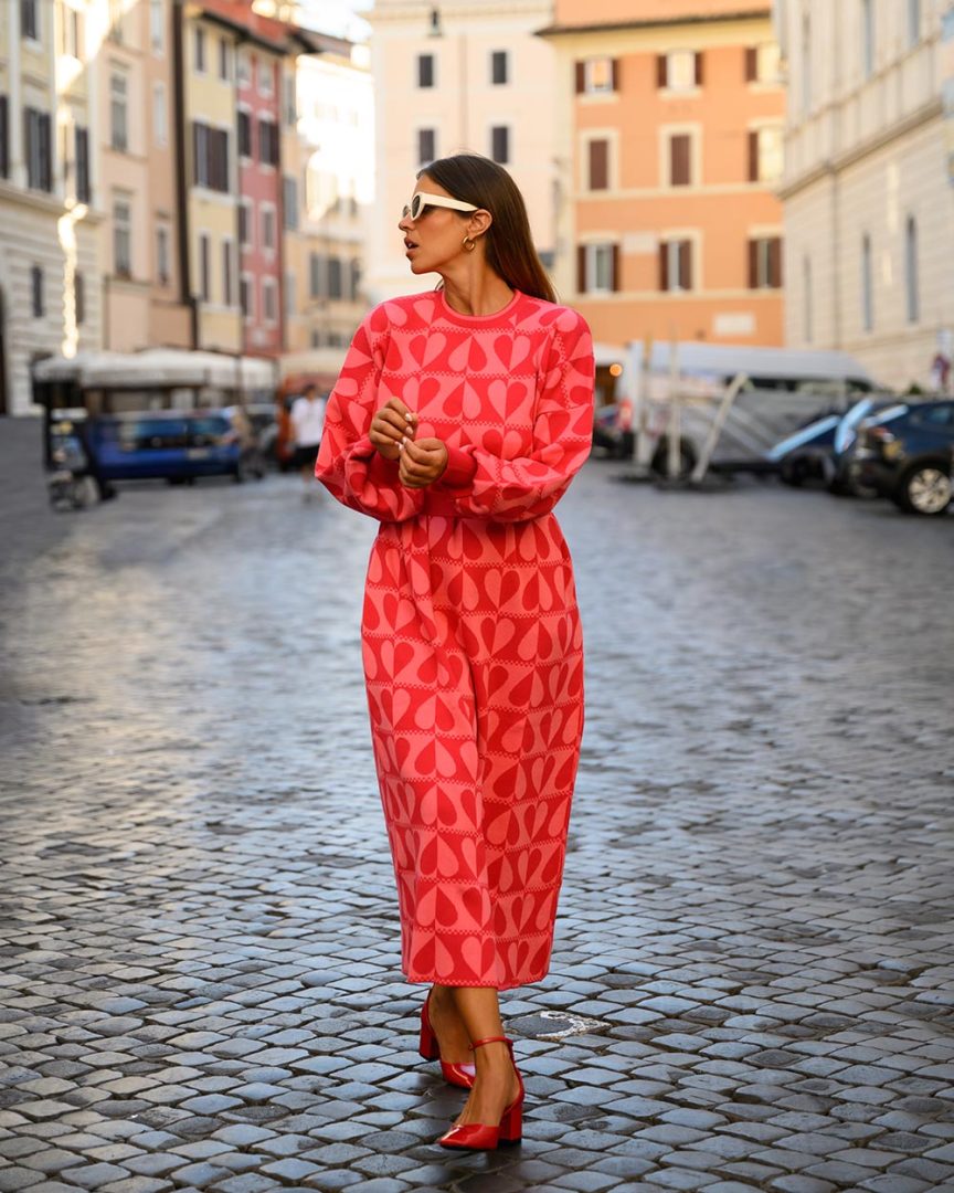 Naya Dress (Red & Coral)