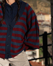 Load image into Gallery viewer, Vera Cardigan (Blue Stripes)
