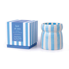 Load image into Gallery viewer, Cabana Candle &quot;Lost at Sea&quot; Blue Stripped

